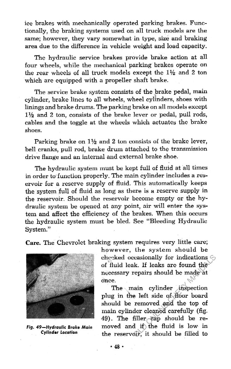1951 Chevrolet Trucks Operators Manual Page 93
